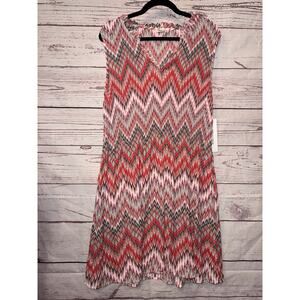 Chloe & Rene Pink Aztec Design Stretchy Dress NWT. Sz XL